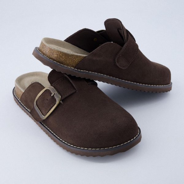 CUSHIONAIRE Women's Blain Genuine Suede Slip-On Clogs with + Memory Foam & Chic Buckle Mule - Comfortable, Non-Slip, Wide Widths Available - Image 79