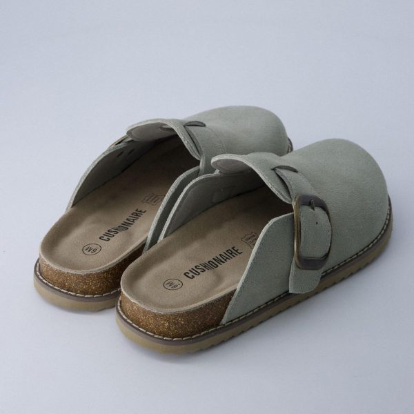 CUSHIONAIRE Women's Blain Genuine Suede Slip-On Clogs with + Memory Foam & Chic Buckle Mule - Comfortable, Non-Slip, Wide Widths Available - Image 105