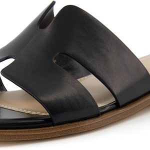 CUSHIONAIRE Voyage Cutout Strap Slides for Women, Slip On Summer Flats, Trendy Footwear, Comfortable Vacation Style Sandals for Women 2025