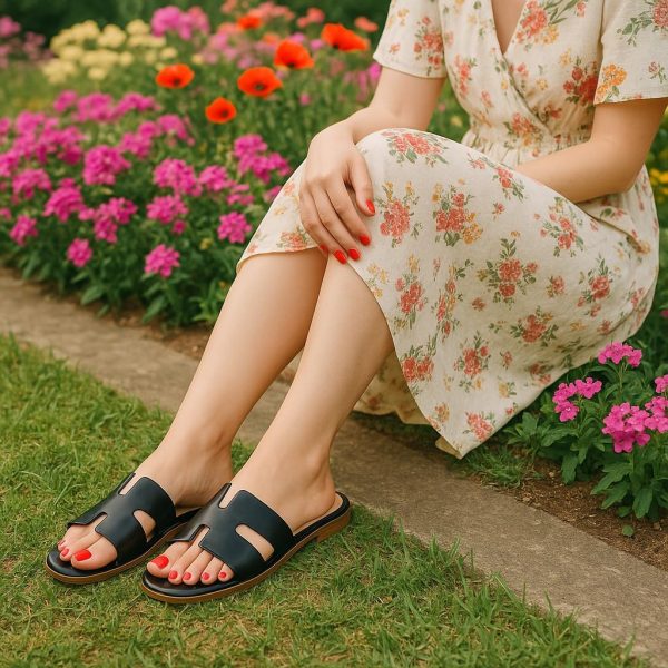CUSHIONAIRE Voyage Cutout Strap Slides for Women, Slip On Summer Flats, Trendy Footwear, Comfortable Vacation Style Sandals for Women 2025 - Image 2