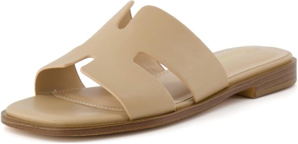 CUSHIONAIRE Voyage Cutout Strap Slides for Women, Slip On Summer Flats, Trendy Footwear, Comfortable Vacation Style Sandals for Women 2025 - Image 18
