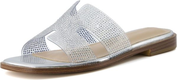 CUSHIONAIRE Voyage Cutout Strap Slides for Women, Slip On Summer Flats, Trendy Footwear, Comfortable Vacation Style Sandals for Women 2025 - Image 24