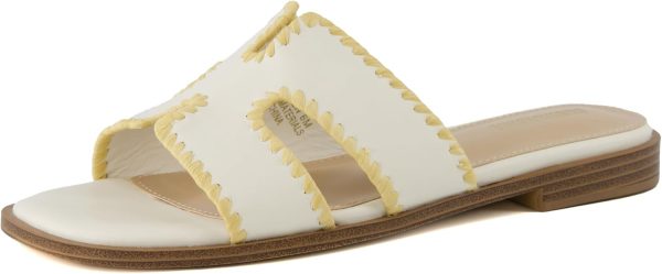 CUSHIONAIRE Voyage Cutout Strap Slides for Women, Slip On Summer Flats, Trendy Footwear, Comfortable Vacation Style Sandals for Women 2025 - Image 32