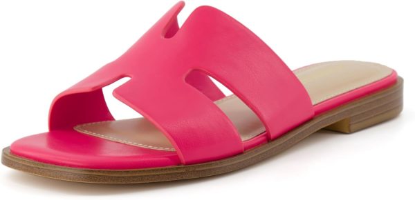 CUSHIONAIRE Voyage Cutout Strap Slides for Women, Slip On Summer Flats, Trendy Footwear, Comfortable Vacation Style Sandals for Women 2025 - Image 35