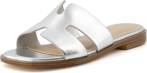 CUSHIONAIRE Voyage Cutout Strap Slides for Women, Slip On Summer Flats, Trendy Footwear, Comfortable Vacation Style Sandals for Women 2025 - Image 41
