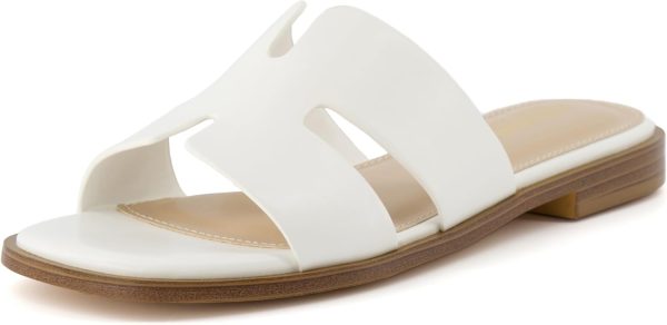 CUSHIONAIRE Voyage Cutout Strap Slides for Women, Slip On Summer Flats, Trendy Footwear, Comfortable Vacation Style Sandals for Women 2025 - Image 48