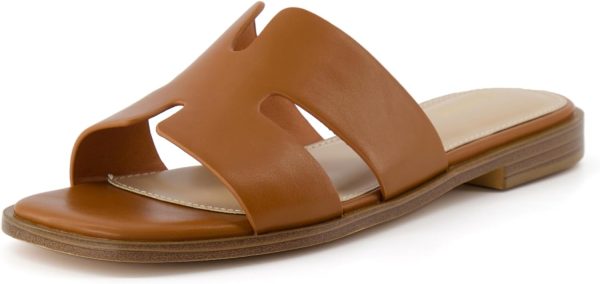 CUSHIONAIRE Voyage Cutout Strap Slides for Women, Slip On Summer Flats, Trendy Footwear, Comfortable Vacation Style Sandals for Women 2025 - Image 51
