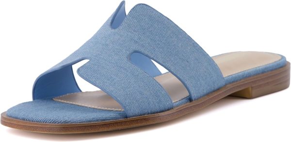 CUSHIONAIRE Voyage Cutout Strap Slides for Women, Slip On Summer Flats, Trendy Footwear, Comfortable Vacation Style Sandals for Women 2025 - Image 56