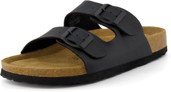 CUSHIONAIRE Lane Cork Footbed Sandals for Women – Comfortable Double Buckle Slip-On with Genuine Suede Footbed & Arch Support Slides for Women Footwear - Image 6