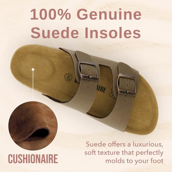 CUSHIONAIRE Lane Cork Footbed Sandals for Women – Comfortable Double Buckle Slip-On with Genuine Suede Footbed & Arch Support Slides for Women Footwear - Image 12