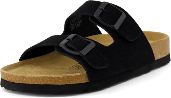 CUSHIONAIRE Lane Cork Footbed Sandals for Women – Comfortable Double Buckle Slip-On with Genuine Suede Footbed & Arch Support Slides for Women Footwear - Image 22