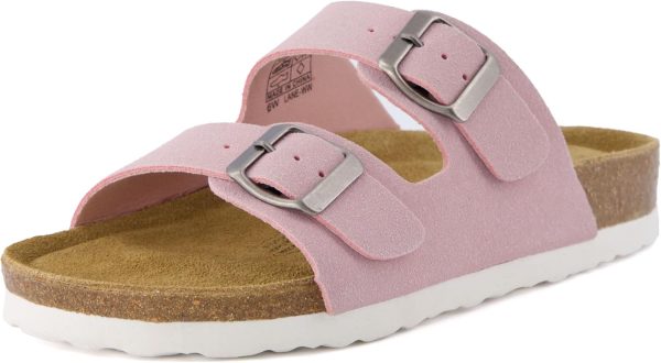 CUSHIONAIRE Lane Cork Footbed Sandals for Women – Comfortable Double Buckle Slip-On with Genuine Suede Footbed & Arch Support Slides for Women Footwear - Image 73