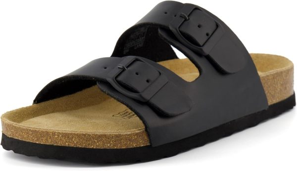 CUSHIONAIRE Lane Cork Footbed Sandals for Women – Comfortable Double Buckle Slip-On with Genuine Suede Footbed & Arch Support Slides for Women Footwear - Image 89