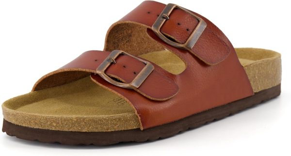 CUSHIONAIRE Lane Cork Footbed Sandals for Women – Comfortable Double Buckle Slip-On with Genuine Suede Footbed & Arch Support Slides for Women Footwear - Image 105