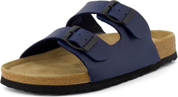 CUSHIONAIRE Lane Cork Footbed Sandals for Women – Comfortable Double Buckle Slip-On with Genuine Suede Footbed & Arch Support Slides for Women Footwear - Image 123