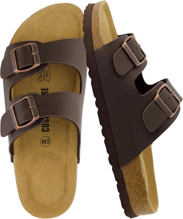 CUSHIONAIRE Lane Cork Footbed Sandals for Women – Comfortable Double Buckle Slip-On with Genuine Suede Footbed & Arch Support Slides for Women Footwear - Image 127