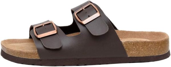 CUSHIONAIRE Lane Cork Footbed Sandals for Women – Comfortable Double Buckle Slip-On with Genuine Suede Footbed & Arch Support Slides for Women Footwear - Image 132