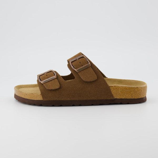 CUSHIONAIRE Lane Cork Footbed Sandals for Women – Comfortable Double Buckle Slip-On with Genuine Suede Footbed & Arch Support Slides for Women Footwear - Image 140