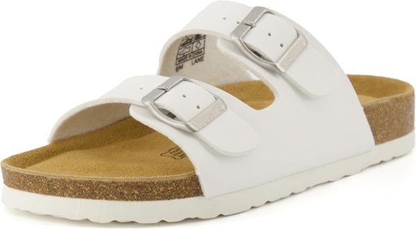 CUSHIONAIRE Lane Cork Footbed Sandals for Women – Comfortable Double Buckle Slip-On with Genuine Suede Footbed & Arch Support Slides for Women Footwear - Image 163