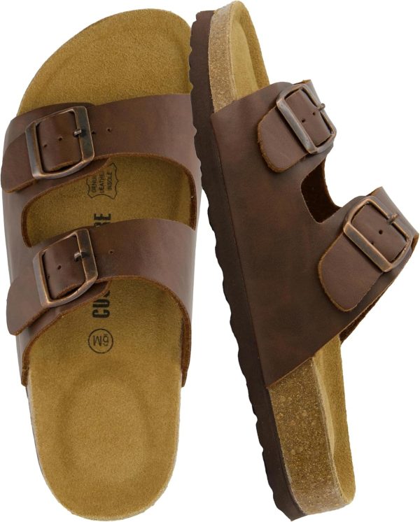 CUSHIONAIRE Lane Cork Footbed Sandals for Women – Comfortable Double Buckle Slip-On with Genuine Suede Footbed & Arch Support Slides for Women Footwear - Image 183
