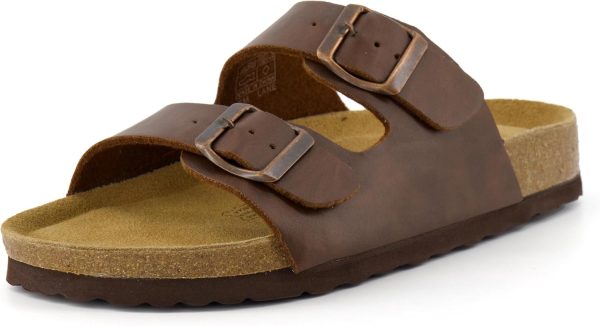 CUSHIONAIRE Lane Cork Footbed Sandals for Women – Comfortable Double Buckle Slip-On with Genuine Suede Footbed & Arch Support Slides for Women Footwear - Image 187
